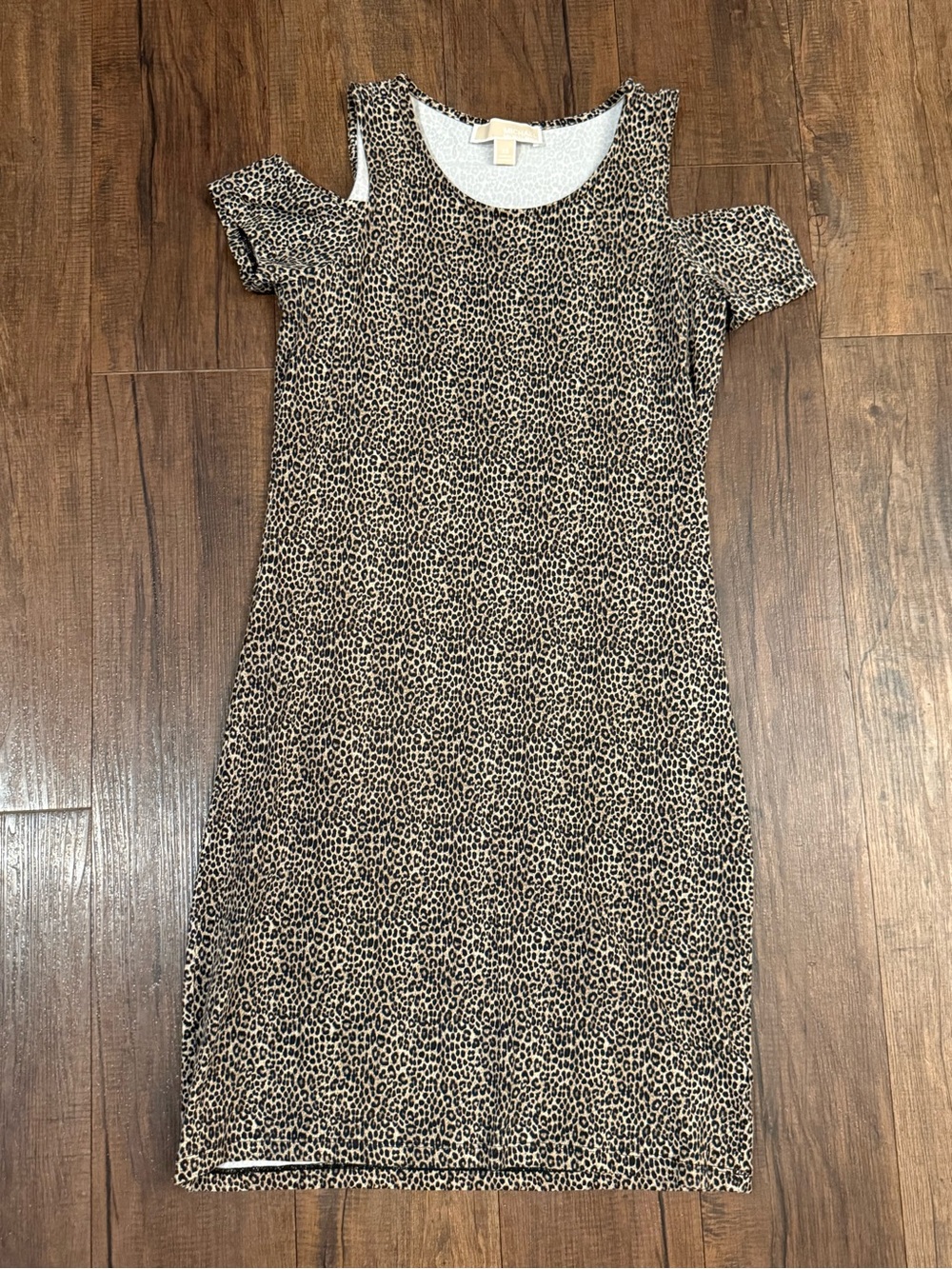 Michael Kors, Leopard Print Cold-Shoulder Bodycon Dress, size xsmall. $25